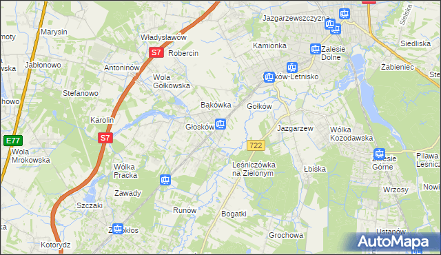 mapa Głosków-Letnisko, Głosków-Letnisko na mapie Targeo