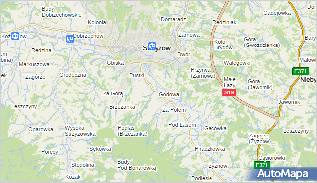 mapa Godowa, Godowa na mapie Targeo