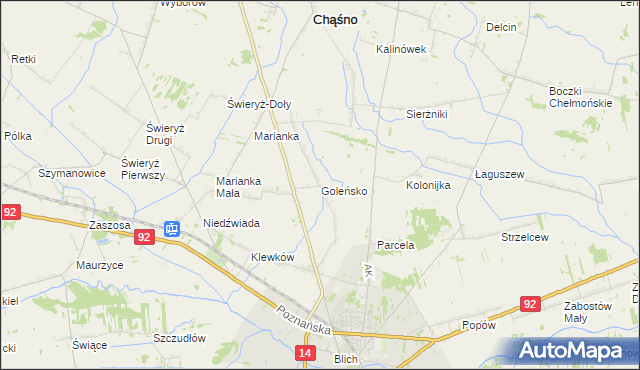 mapa Goleńsko, Goleńsko na mapie Targeo