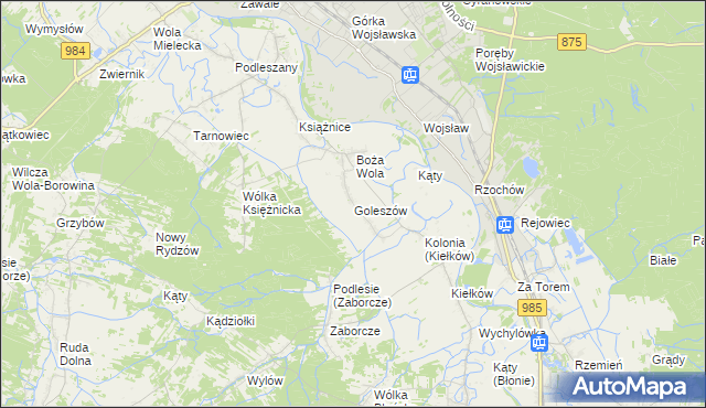mapa Goleszów gmina Mielec, Goleszów gmina Mielec na mapie Targeo