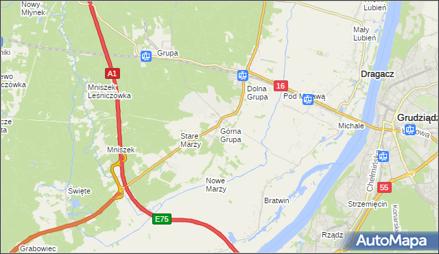 mapa Górna Grupa, Górna Grupa na mapie Targeo