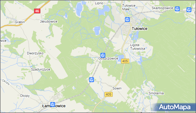 mapa Goszczowice, Goszczowice na mapie Targeo