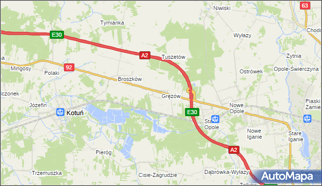 mapa Gręzów, Gręzów na mapie Targeo