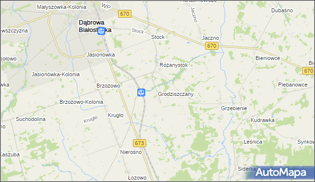 mapa Grodziszczany, Grodziszczany na mapie Targeo