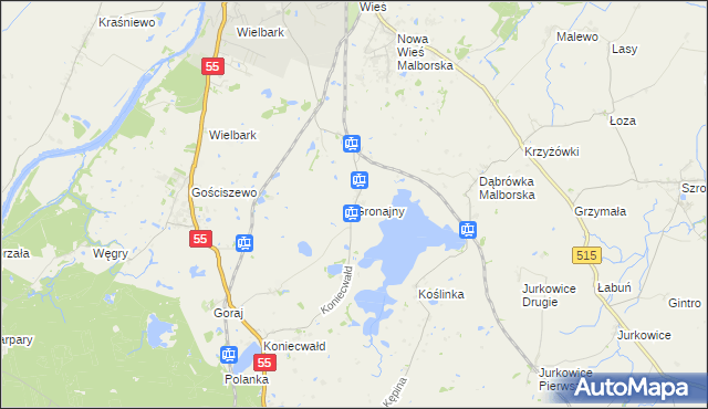 mapa Gronajny, Gronajny na mapie Targeo
