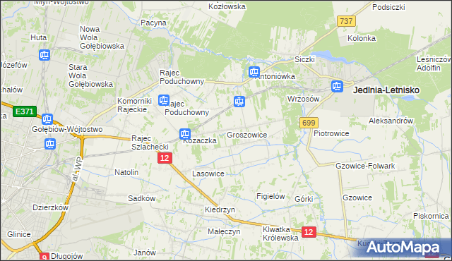 mapa Groszowice, Groszowice na mapie Targeo