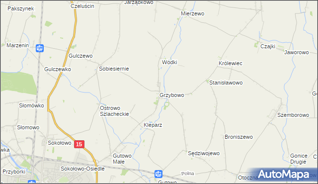 mapa Grzybowo gmina Września, Grzybowo gmina Września na mapie Targeo