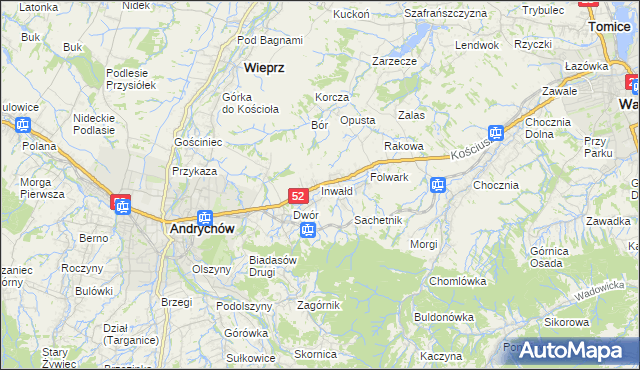 mapa Inwałd, Inwałd na mapie Targeo