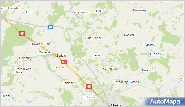 mapa Jaski gmina Mońki, Jaski gmina Mońki na mapie Targeo