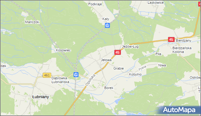 mapa Jełowa, Jełowa na mapie Targeo