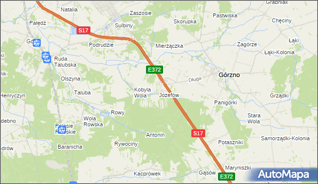mapa Józefów gmina Górzno, Józefów gmina Górzno na mapie Targeo