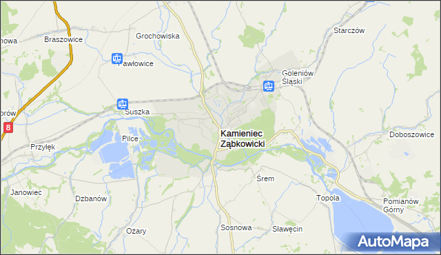 mapa Kamieniec Ząbkowicki, Kamieniec Ząbkowicki na mapie Targeo