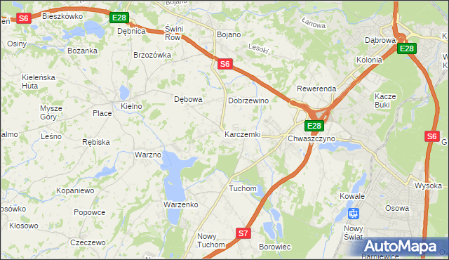 mapa Karczemki gmina Szemud, Karczemki gmina Szemud na mapie Targeo