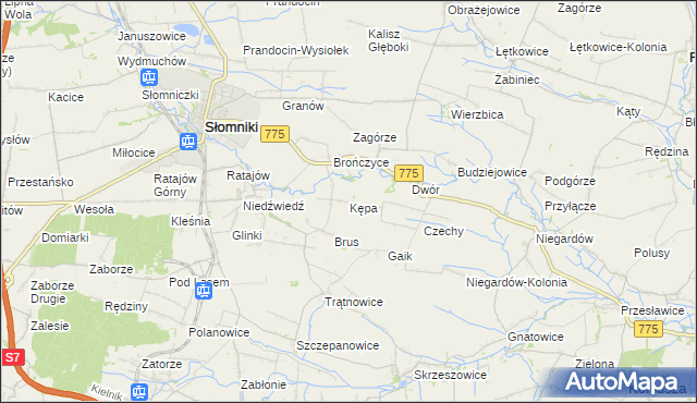 mapa Kępa gmina Słomniki, Kępa gmina Słomniki na mapie Targeo