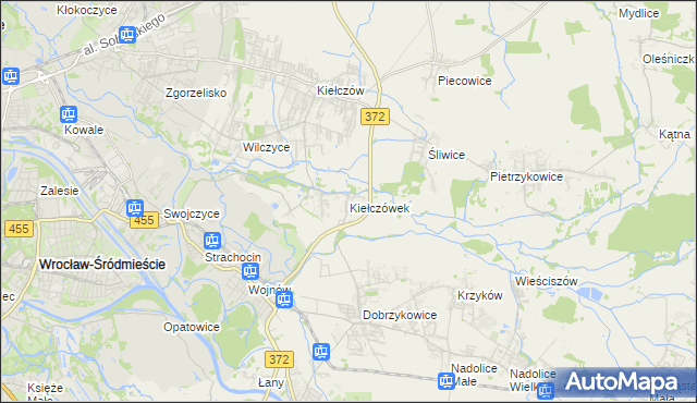 mapa Kiełczówek, Kiełczówek na mapie Targeo