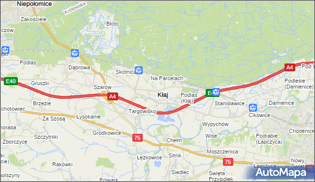 mapa Kłaj, Kłaj na mapie Targeo