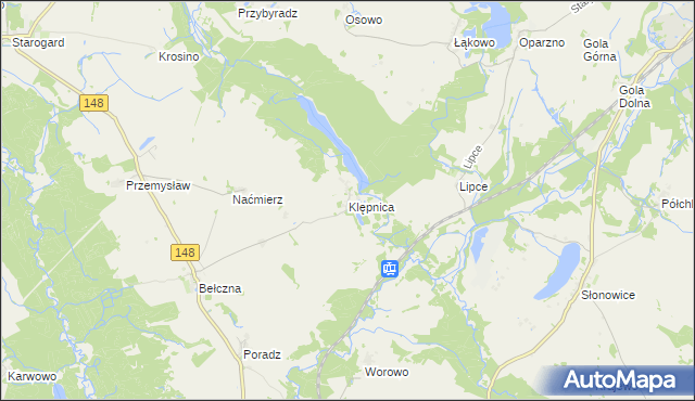 mapa Klępnica, Klępnica na mapie Targeo
