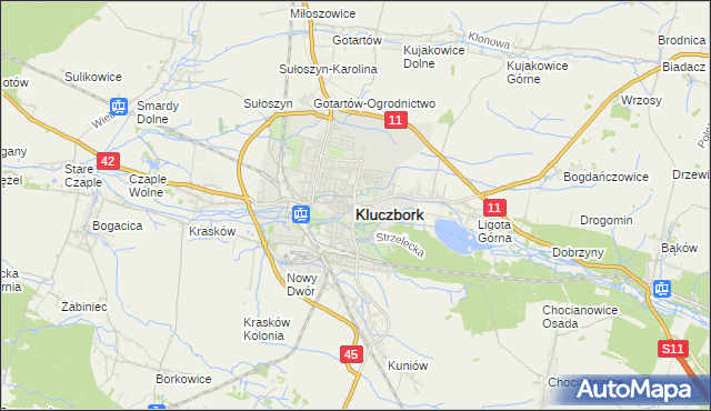 mapa Kluczbork, Kluczbork na mapie Targeo