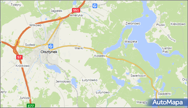 mapa Kołatek, Kołatek na mapie Targeo