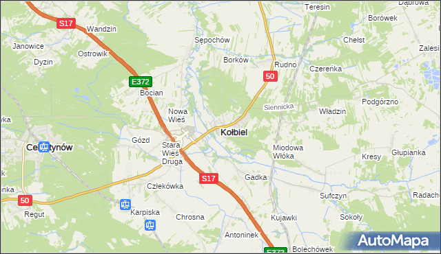 mapa Kołbiel, Kołbiel na mapie Targeo