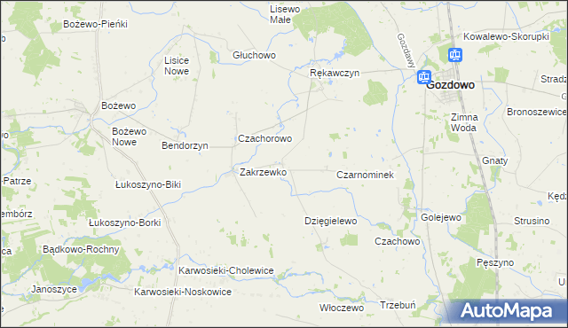 mapa Kolczyn gmina Gozdowo, Kolczyn gmina Gozdowo na mapie Targeo