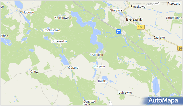 mapa Kołecko, Kołecko na mapie Targeo