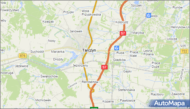mapa Komorniki gmina Tarczyn, Komorniki gmina Tarczyn na mapie Targeo