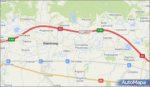 mapa Korniaktów Południowy, Korniaktów Południowy na mapie Targeo