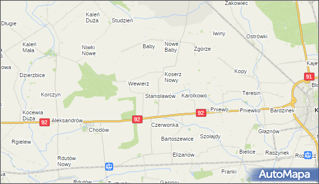 mapa Koserz, Koserz na mapie Targeo