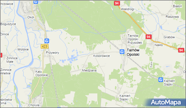 mapa Kosorowice, Kosorowice na mapie Targeo