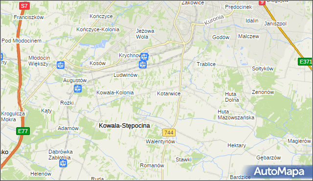 mapa Kotarwice, Kotarwice na mapie Targeo