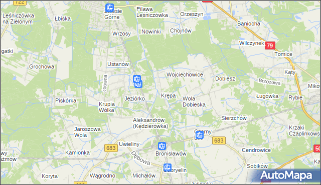 mapa Krępa gmina Prażmów, Krępa gmina Prażmów na mapie Targeo
