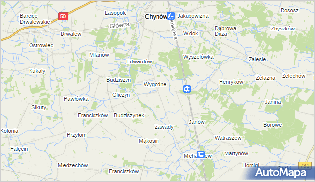 mapa Krężel gmina Chynów, Krężel gmina Chynów na mapie Targeo