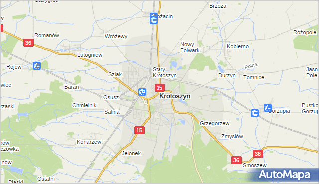 mapa Krotoszyna, Krotoszyn na mapie Targeo