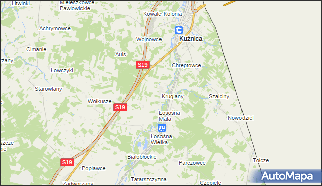 mapa Kruglany, Kruglany na mapie Targeo