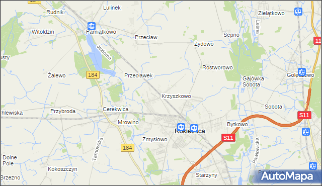 mapa Krzyszkowo, Krzyszkowo na mapie Targeo