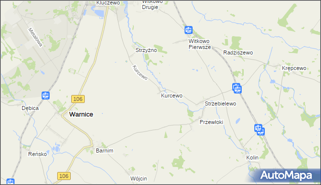 mapa Kurcewo, Kurcewo na mapie Targeo