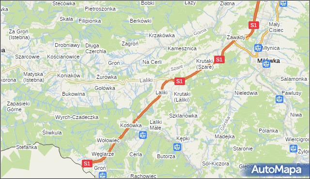 mapa Laliki, Laliki na mapie Targeo