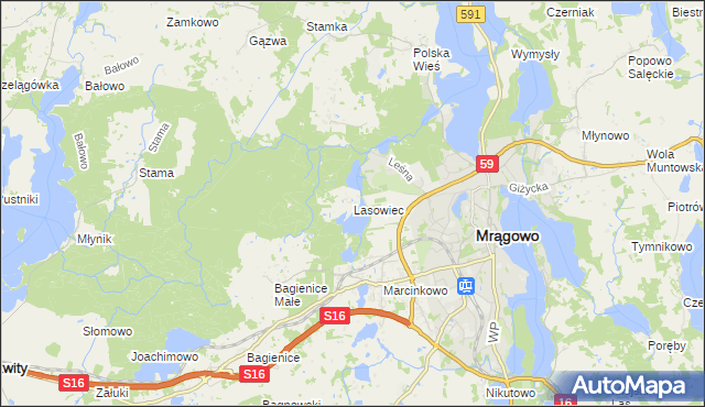 mapa Lasowiec, Lasowiec na mapie Targeo