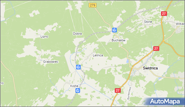 mapa Letnica, Letnica na mapie Targeo