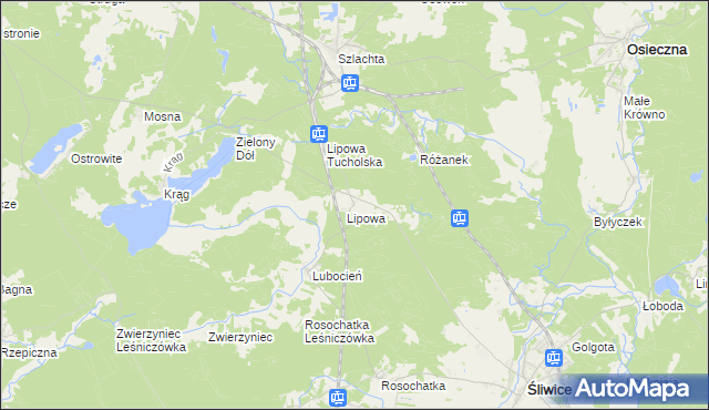 mapa Lipowa Leśniczówka, Lipowa Leśniczówka na mapie Targeo