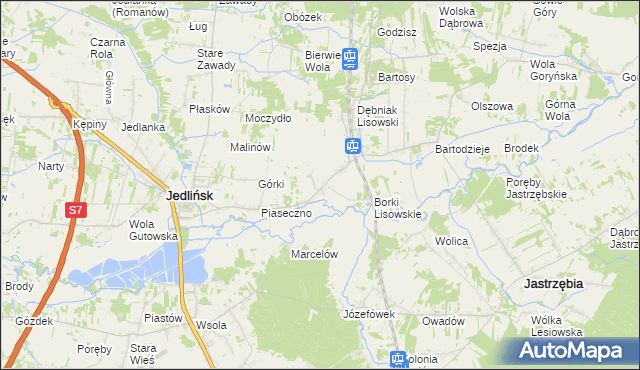mapa Lisów gmina Jedlińsk, Lisów gmina Jedlińsk na mapie Targeo