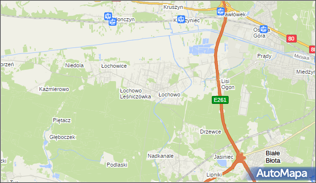 mapa Łochowo, Łochowo na mapie Targeo