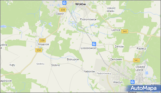mapa Łososiowice, Łososiowice na mapie Targeo