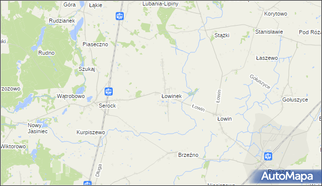 mapa Łowinek, Łowinek na mapie Targeo