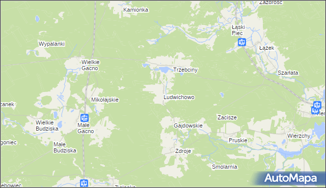 mapa Ludwichowo gmina Cekcyn, Ludwichowo gmina Cekcyn na mapie Targeo