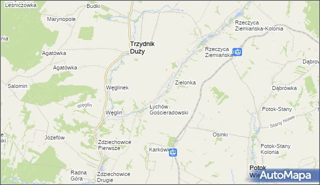 mapa Łychów Szlachecki, Łychów Szlachecki na mapie Targeo