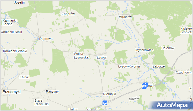 mapa Łysów gmina Przesmyki, Łysów gmina Przesmyki na mapie Targeo