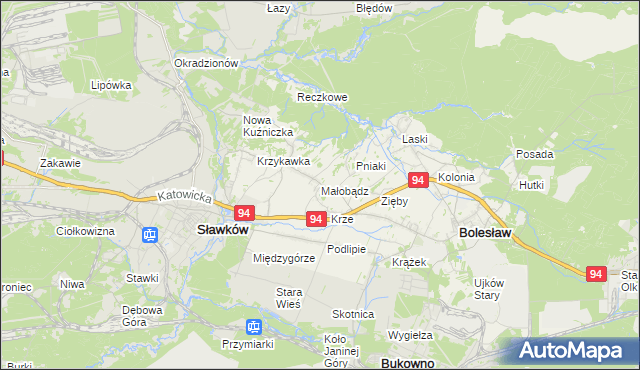 mapa Małobądz, Małobądz na mapie Targeo