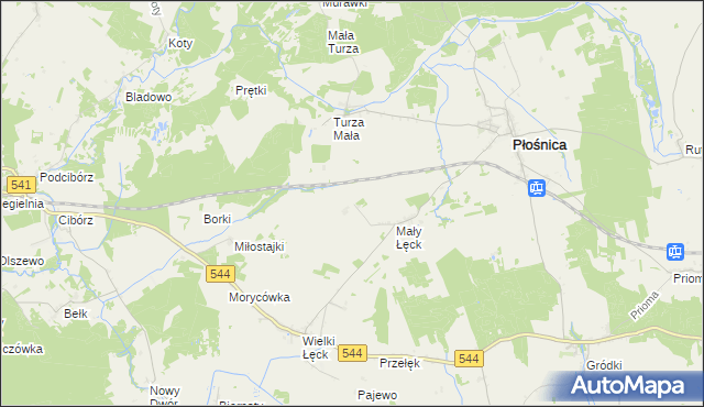 mapa Mały Łęck Osada, Mały Łęck Osada na mapie Targeo